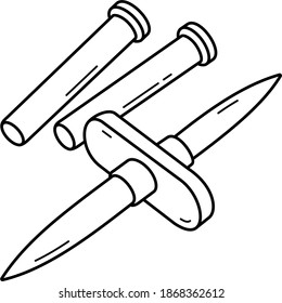 Transfer spike. Vector outline illustration.