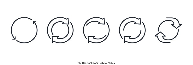 Transfer, swap, exchange, spin, flip concept. Circular arrow editable stroke outline icon isolated on white background flat vector illustration. Pixel perfect. 64 x 64.