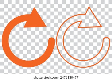 Transfer, swap, exchange, spin, flip concept. Circular arrow editable stroke outline icon isolated on white background flat vector illustration