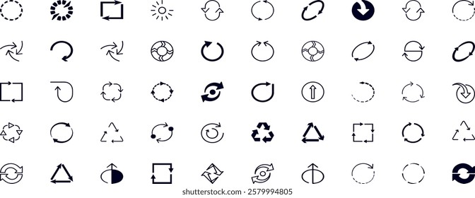 Transfer, swap, exchange, spin, flip concept. Circular arrow editable stroke outline icon isolated on white background flat vector illustration.