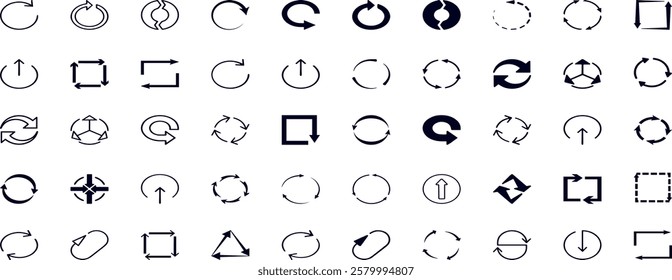 Transfer, swap, exchange, spin, flip concept. Circular arrow editable stroke outline icon isolated on white background flat vector illustration.