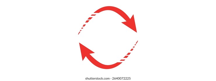 Transfer, swap, exchange, spin, flip concept. Circular arrow editable stroke outline icon isolated on white background flat vector illustration
