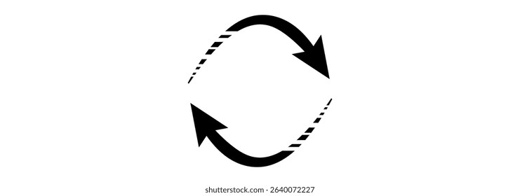 Transfer, swap, exchange, spin, flip concept. Circular arrow editable stroke outline icon isolated on white background flat vector illustration