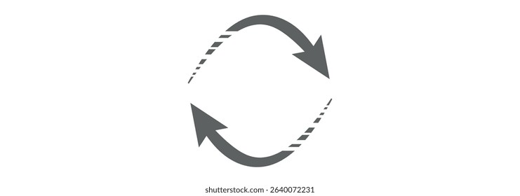 Transfer, swap, exchange, spin, flip concept. Circular arrow editable stroke outline icon isolated on white background flat vector illustration
