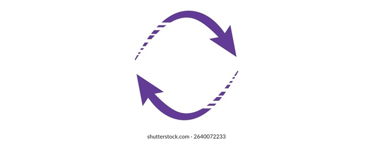Transfer, swap, exchange, spin, flip concept. Circular arrow editable stroke outline icon isolated on white background flat vector illustration