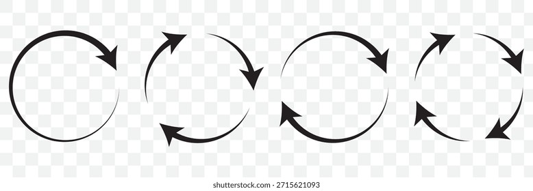 Transferencia, intercambio, intercambio, giro, concepto de volteo. Icono de contorno de trazo editable de flecha circular aislado en Ilustración vectorial plana de fondo blanco. Píxel perfecto. 64 x