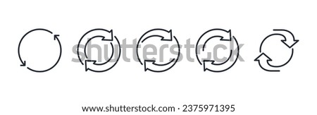 Transfer, swap, exchange, spin, flip concept. Circular arrow editable stroke outline icon isolated on white background flat vector illustration. Pixel perfect. 64 x 64.