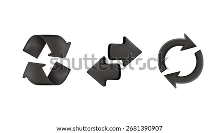 Transfer, swap, exchange, spin, flip concept. Data exchange. Circular arrow 3D render vector icon isolated on white background modern vector illustration