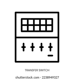 icono del conmutador de transferencia. Diseño De Estilo De Arte De Línea Aislado En Fondo Blanco