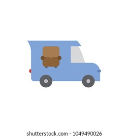 Transfer truck icon flat symbol. Isolated vector illustration of  icon sign concept for your web site mobile app logo UI design.