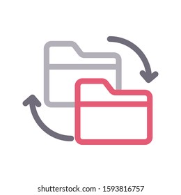 transfer  vector color line icon 