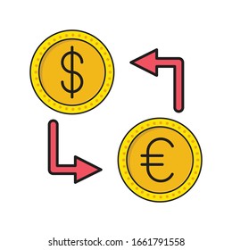 transfer vector flat color icon  