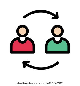 transfer vector flat color icon