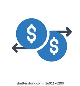 transfer vector glyph color icon 