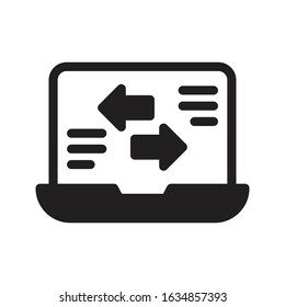 transfer vector glyph flat icon 