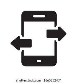 icono plano de glifo vectorial de transferencia 