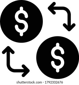 transfer vector glyph flat icon 