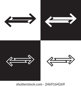 Transfer vector icon.  Outline Filled Vector Sign . . isolated transparent . arrows . data exchange . digitization . technology . black and white outline and filled version . EPS 10 .