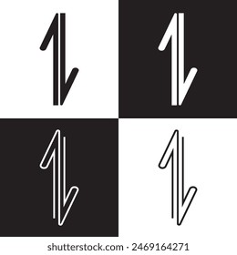Transfer vector icon.  Outline Filled Vector Sign . . isolated transparent . arrows . data exchange . digitization . technology . black and white outline and filled version . EPS 10 .