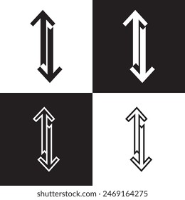 Transfer vector icon.  Outline Filled Vector Sign . . isolated transparent . arrows . data exchange . digitization . technology . black and white outline and filled version . EPS 10 .