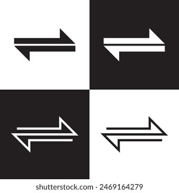 Transfer vector icon.  Outline Filled Vector Sign . . isolated transparent . arrows . data exchange . digitization . technology . black and white outline and filled version . EPS 10 .