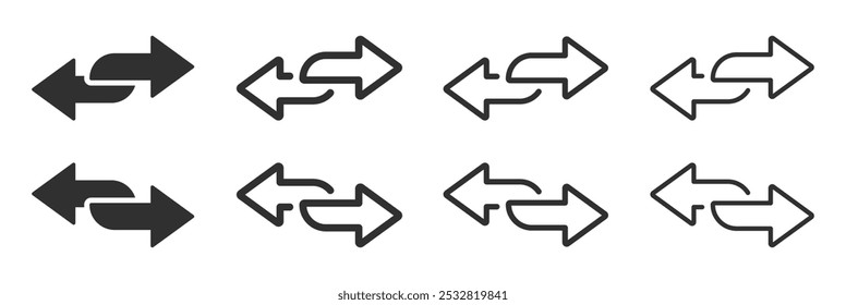 Transfer vector icons. Exchange arrow icons set. Swap icon. Exchange icon. Double arrow icon