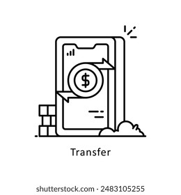 Vektorgrafik übertragen Gliederungssymbol Stil Illustration. Symbol auf weißem Hintergrund EPS 10 Datei