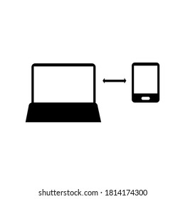 transfering data on laptop icon