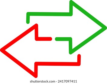 Transferring arrow icon line. Linear style sign for mobile concept and web design. Left right arrow simple line vector icon. Replaceable vector design