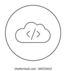 Transferring files cloud apps line icon.