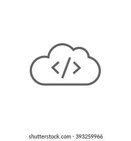 Icono de línea de aplicaciones de nube de archivos de transferencia.