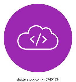 Transferring files cloud apps line icon.