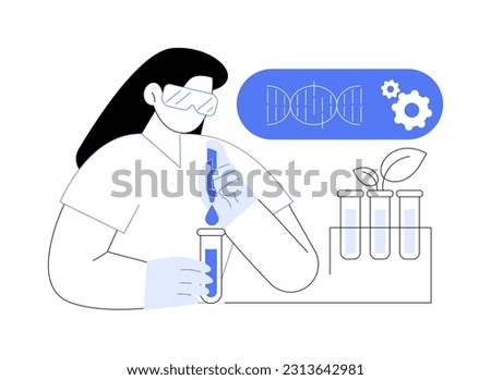 Transferring new DNA abstract concept vector illustration. Gene engineer making experiment with new DNA, natural science, genetic screening, molecular diagnostic services abstract metaphor.