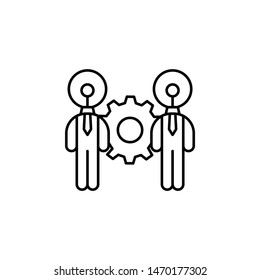 Transferring skill coaching icon. Element of business motivation line icon