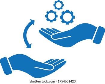 ilustración del vector de icono de glifo de transferencia de habilidades