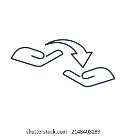 Transferring. Vector linear icon isolated on white background