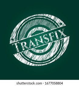 Transfix chalkboard emblem written on a blackboard. Vector Illustration. Detailed.