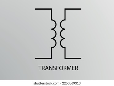 Transfomer Symbol, Vector symbol design. Engineering Symbols. svg