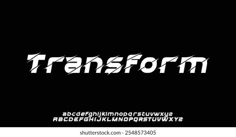 Transform, Abstract technology futuristic alphabet font. digital space typography vector illustration design