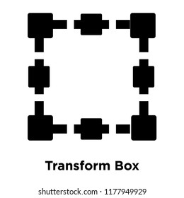 Transform Box icon vector isolated on white background, logo concept of Transform Box sign on transparent background, filled black symbol