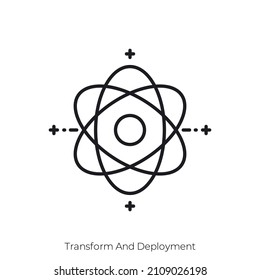 Transform And Deployment icon. Outline style icon design isolated on white background