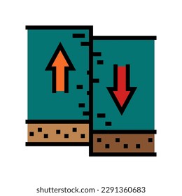 transform earthquake color icon vector. transform earthquake sign. isolated symbol illustration