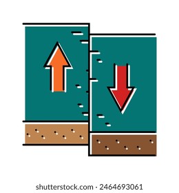 transform earthquake color icon vector. transform earthquake sign. isolated symbol illustration