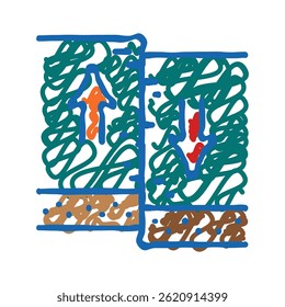 transformar terremoto ícone doodle esboço vetor. transformar sinal de terremoto. símbolo isolado ilustração