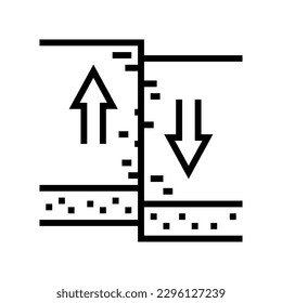 transform earthquake line icon vector. transform earthquake sign. isolated contour symbol black illustration