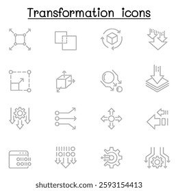 transform, edit, change, scale, update icon set in thin line style