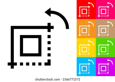 Transform or Edit Tool. Line Icon With Different Color Background.
