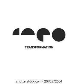 Transform icon, abstract transformation logo, coaching symbol, transformation vector concept