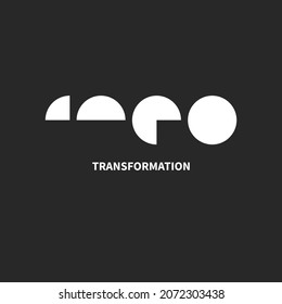 Transform icon, abstract transformation logo, coaching symbol, transformation vector concept
