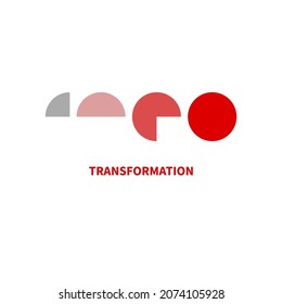 Transform icon, abstract transformation logo, coaching symbol, transformation vector concept